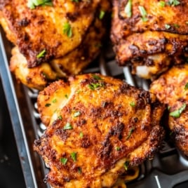 crispy, juicy air fryer chicken fries in the air fryer basket