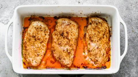 Three pieces of meat after being baked