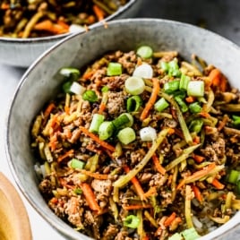 healthy egg roll in a bowl